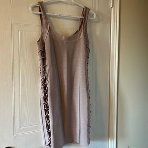 Beautiful party dress. Pale pink. Pretty sides. Stretchy for comfort and fit